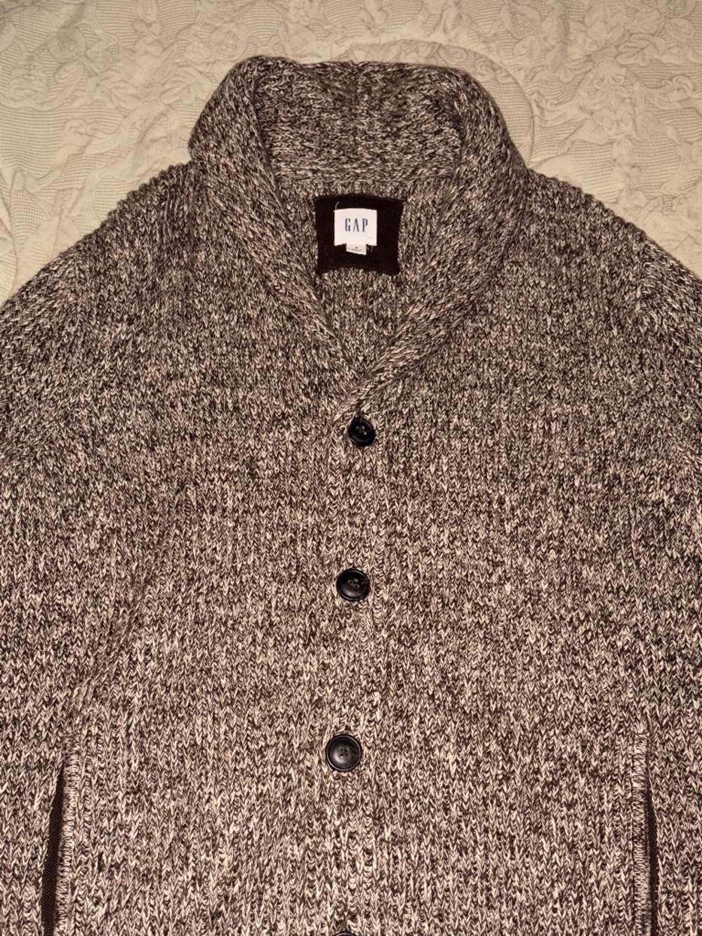 Gap Heavy Shawl Cardigan Marled Brown Men’s Small